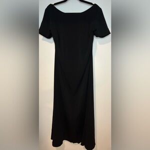 Badgley Mischka Black Short-Sleeve Wedding Dress
